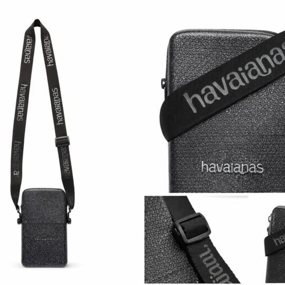 Havaianas Glitter Crossbody Bag Black Mini Street Purse New